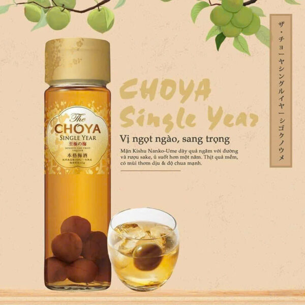 Rượu mơ Choya Single year 650ml (The Choya Golden Ume Fruit)